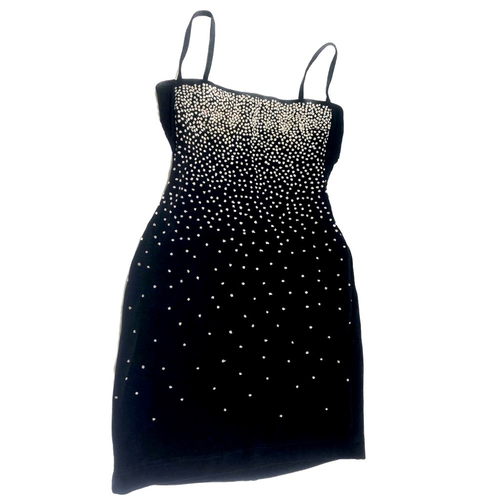 Tadashi Vintage Dress, Size Small, Black with White Beading